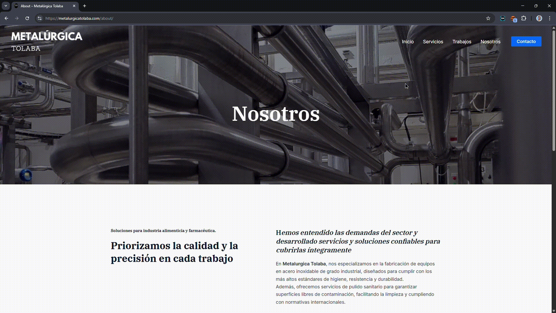 Website about page